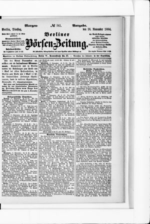 Berliner Börsen-Zeitung vom 18.11.1884