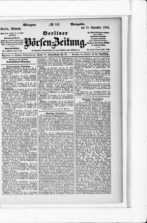 Berliner Börsen-Zeitung vom 19.11.1884