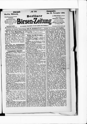 Berliner Börsen-Zeitung vom 26.11.1884