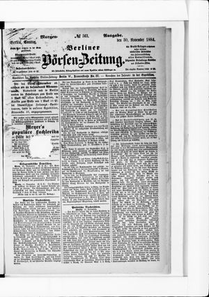 Berliner Börsen-Zeitung vom 30.11.1884