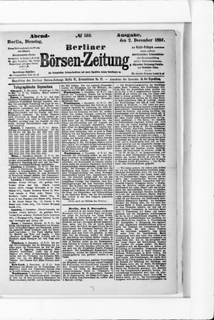 Berliner Börsen-Zeitung vom 02.12.1884