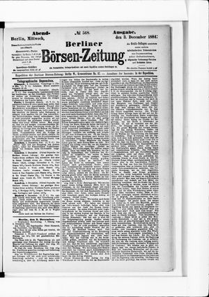 Berliner Börsen-Zeitung vom 03.12.1884