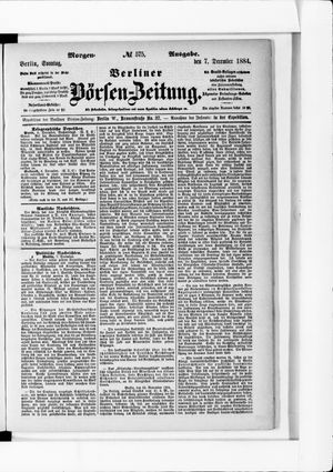 Berliner Börsen-Zeitung vom 07.12.1884