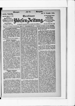 Berliner Börsen-Zeitung vom 11.12.1884