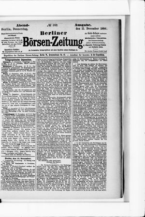 Berliner Börsen-Zeitung vom 11.12.1884