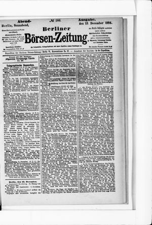 Berliner Börsen-Zeitung vom 13.12.1884