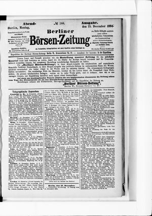 Berliner Börsen-Zeitung vom 15.12.1884