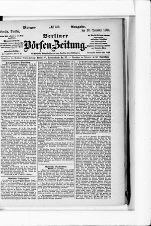 Berliner Börsen-Zeitung vom 16.12.1884