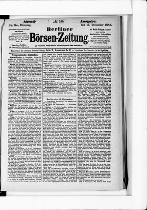 Berliner Börsen-Zeitung vom 16.12.1884