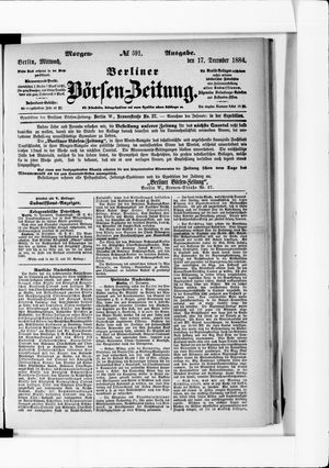 Berliner Börsen-Zeitung vom 17.12.1884