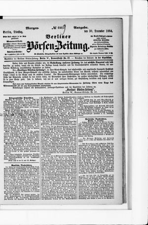Berliner Börsen-Zeitung vom 30.12.1884
