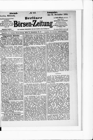 Berliner Börsen-Zeitung vom 31.12.1884