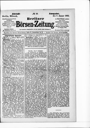 Berliner Börsen-Zeitung vom 07.01.1885