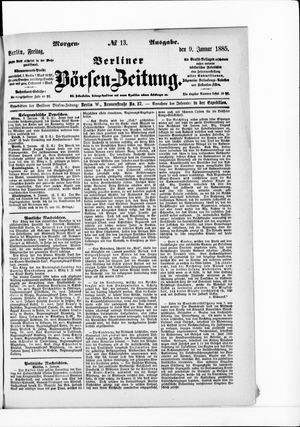 Berliner Börsen-Zeitung vom 09.01.1885