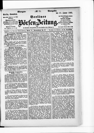 Berliner Börsen-Zeitung vom 10.01.1885