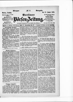 Berliner Börsen-Zeitung vom 13.01.1885
