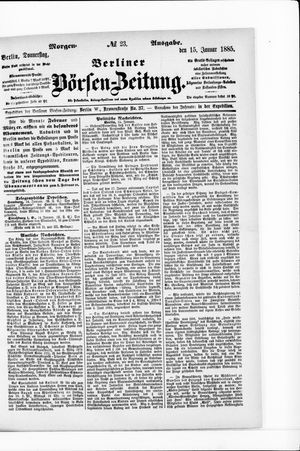 Berliner Börsen-Zeitung vom 15.01.1885