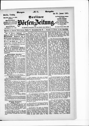 Berliner Börsen-Zeitung vom 20.01.1885
