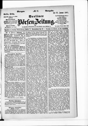 Berliner Börsen-Zeitung vom 23.01.1885