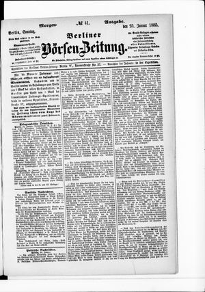 Berliner Börsen-Zeitung vom 25.01.1885