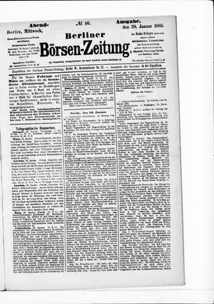 Berliner Börsen-Zeitung on Jan 28, 1885