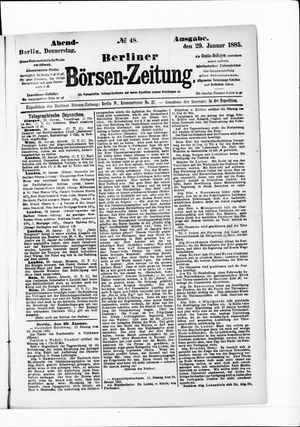 Berliner Börsen-Zeitung vom 29.01.1885