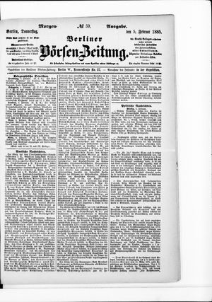 Berliner Börsen-Zeitung vom 05.02.1885