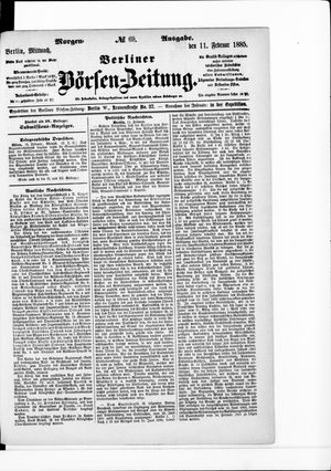 Berliner Börsen-Zeitung vom 11.02.1885
