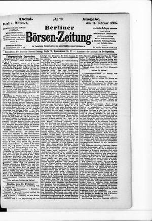 Berliner Börsen-Zeitung vom 11.02.1885