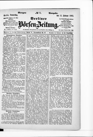 Berliner Börsen-Zeitung vom 12.02.1885