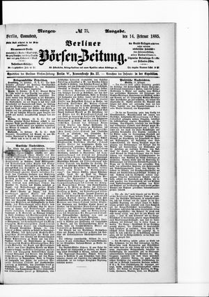 Berliner Börsen-Zeitung vom 14.02.1885