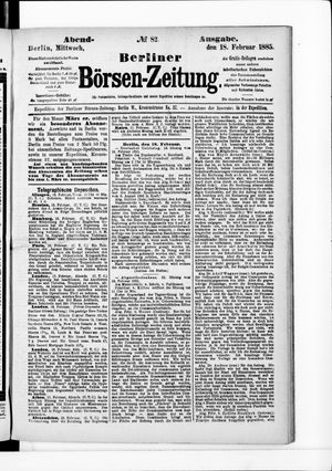Berliner Börsen-Zeitung vom 18.02.1885