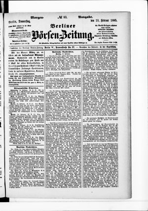 Berliner Börsen-Zeitung on Feb 19, 1885