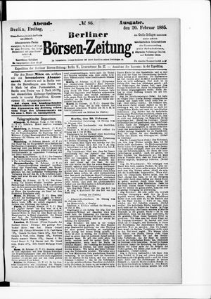 Berliner Börsen-Zeitung on Feb 20, 1885
