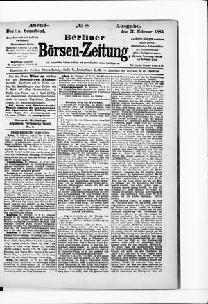 Berliner Börsen-Zeitung vom 21.02.1885