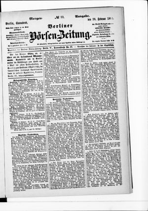Berliner Börsen-Zeitung vom 28.02.1885