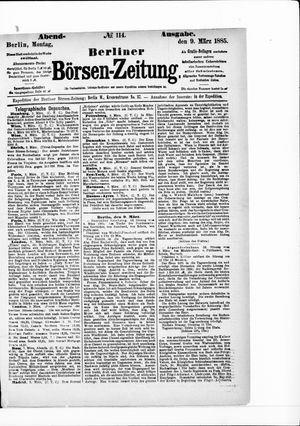 Berliner Börsen-Zeitung vom 09.03.1885