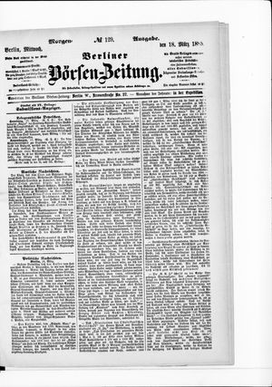 Berliner Börsen-Zeitung vom 18.03.1885