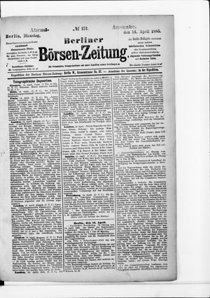 Berliner Börsen-Zeitung vom 14.04.1885