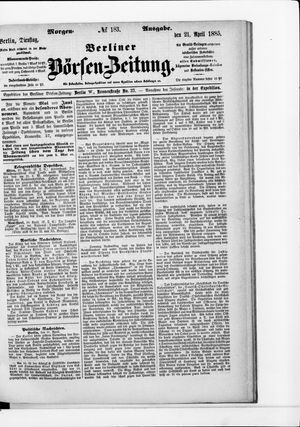 Berliner Börsen-Zeitung vom 21.04.1885