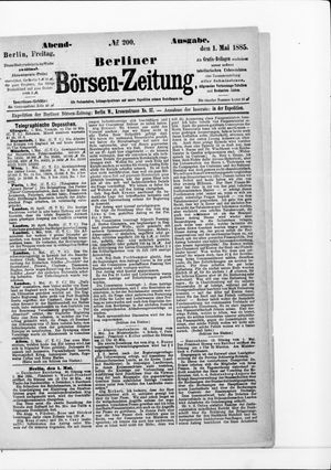 Berliner Börsen-Zeitung on May 1, 1885