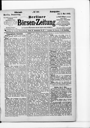Berliner Börsen-Zeitung on May 7, 1885