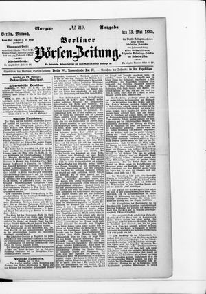 Berliner Börsen-Zeitung vom 13.05.1885