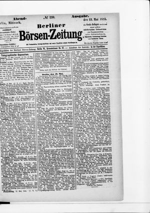 Berliner Börsen-Zeitung vom 13.05.1885