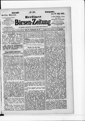 Berliner Börsen-Zeitung vom 20.05.1885