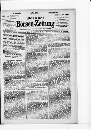 Berliner Börsen-Zeitung vom 23.05.1885