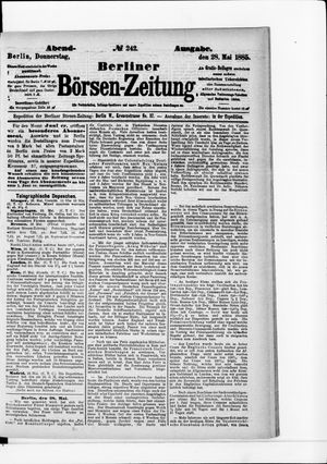 Berliner Börsen-Zeitung on May 28, 1885