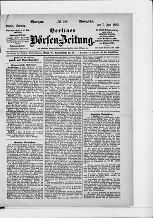 Berliner Börsen-Zeitung vom 07.06.1885