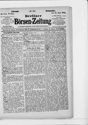 Berliner Börsen-Zeitung vom 12.06.1885