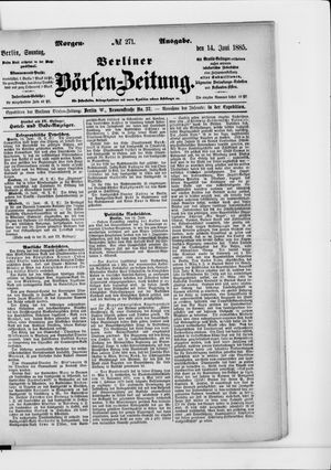 Berliner Börsen-Zeitung vom 14.06.1885